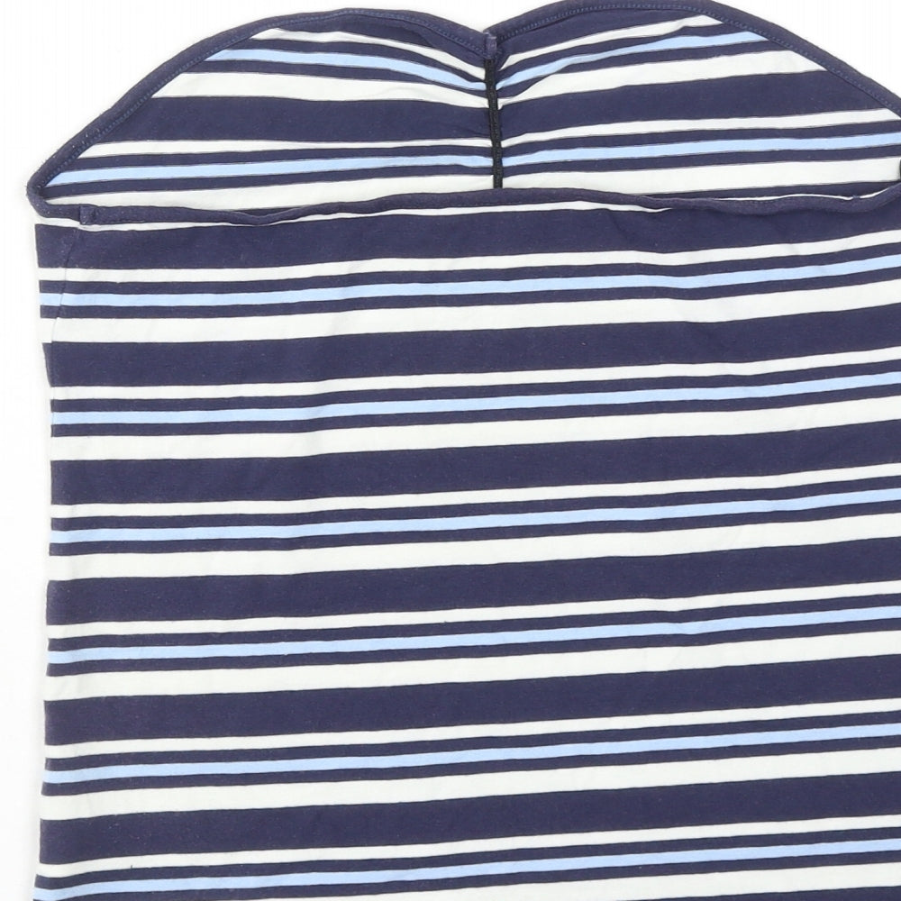 NEXT Womens Blue Striped Cotton Basic Tank Size 12 Sweetheart