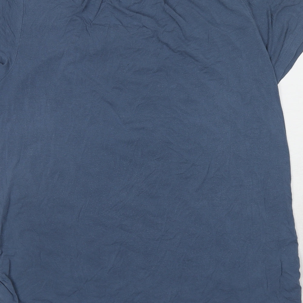 Small Show Womens Blue Modal Basic T-Shirt Size M Round Neck