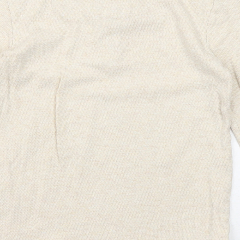 Marks & Spencer Girls Beige Round Neck Cotton Pullover Jumper Size 10-11 Years Pullover