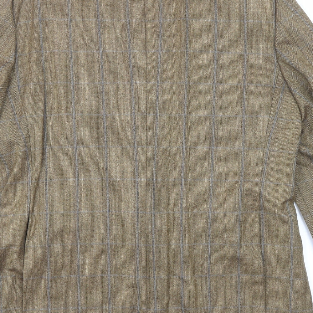 NEXT Mens Brown Striped Wool Jacket Blazer Size 42 Regular - Five-Button Sleeve