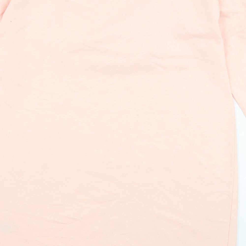 Select Womens Pink Cotton Jumper Dress Size 12 Round Neck Pullover