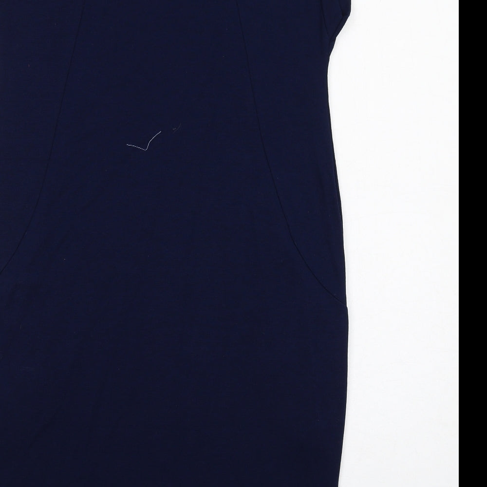 Roman Womens Blue Viscose Shift Size 12 Round Neck Pullover