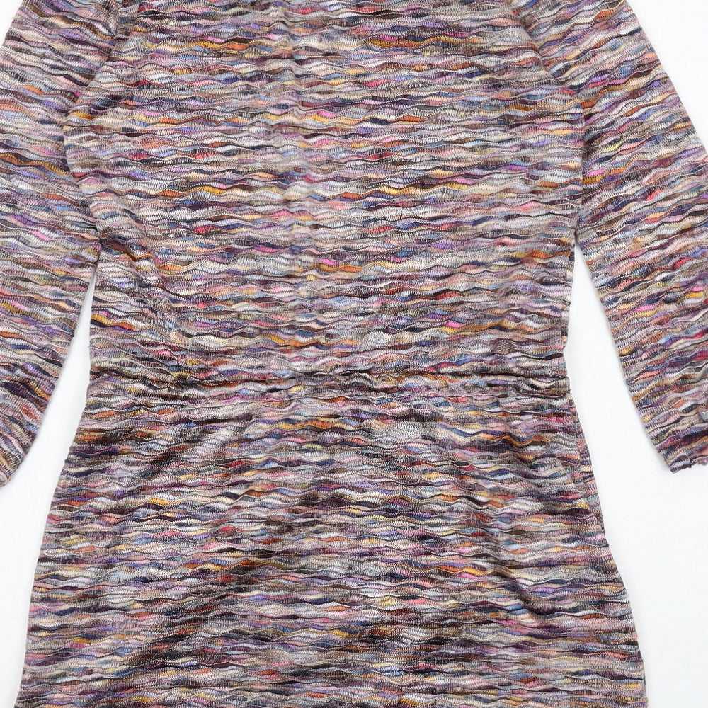 Warehouse Womens Multicoloured Polyester Bodycon Size 10 Round Neck Pullover