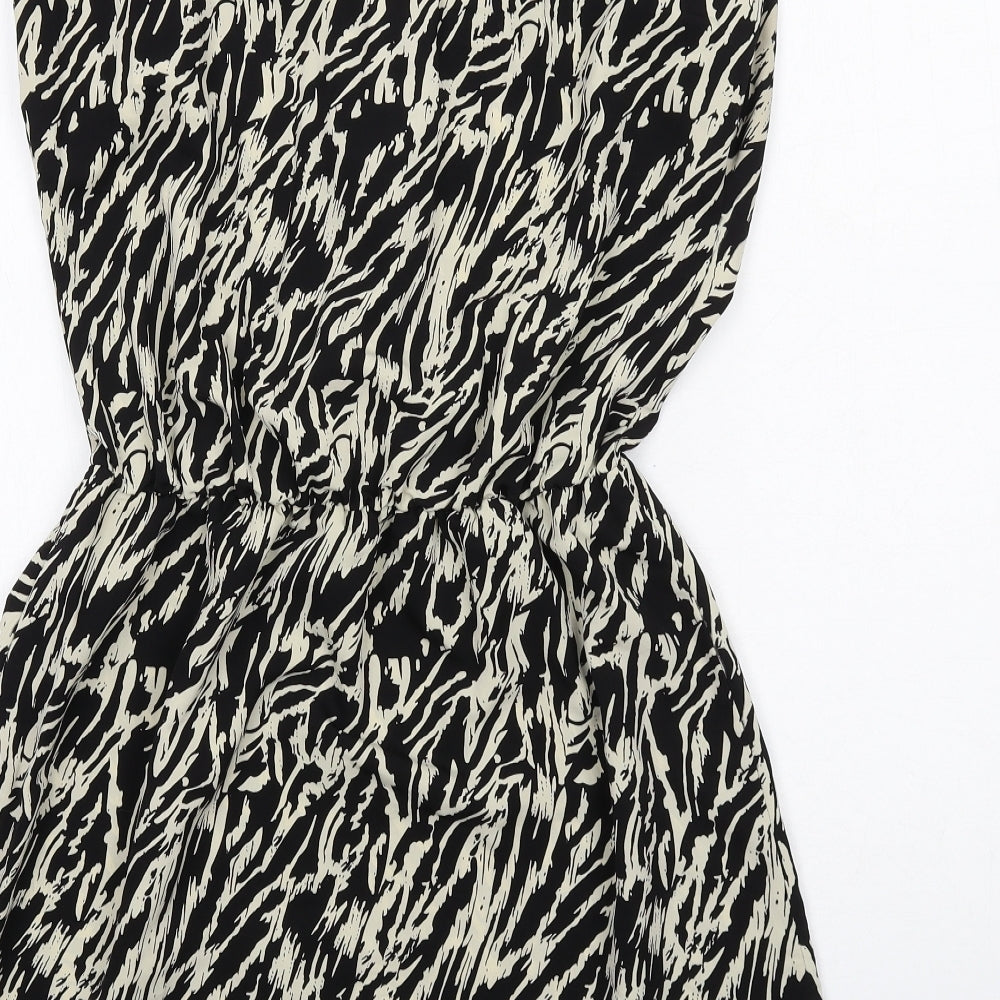 Pins & Needles Womens Black Geometric Polyester A-Line Size M Round Neck Pullover