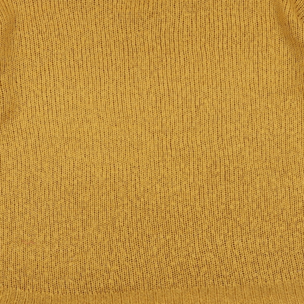 New Look Womens Yellow Round Neck Acrylic Pullover Jumper Size S
