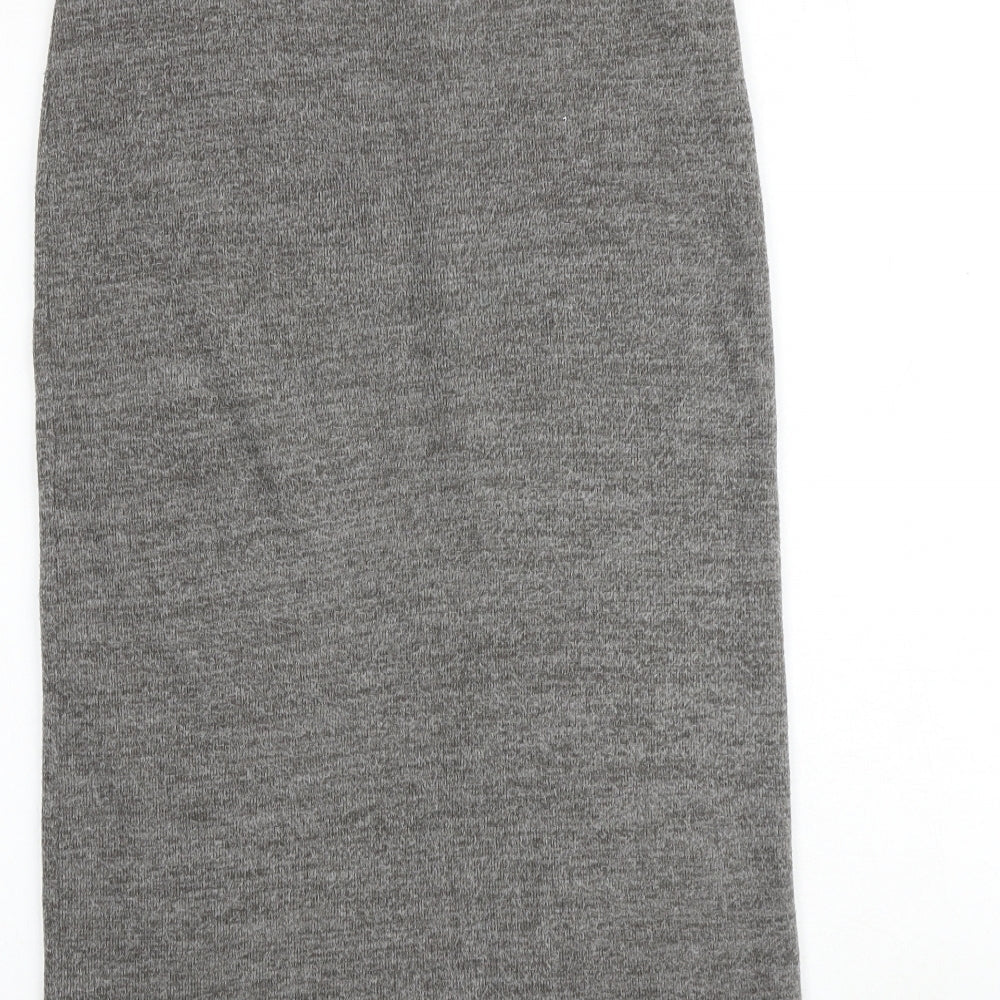 Zara Womens Grey Cotton Bandage Skirt Size S