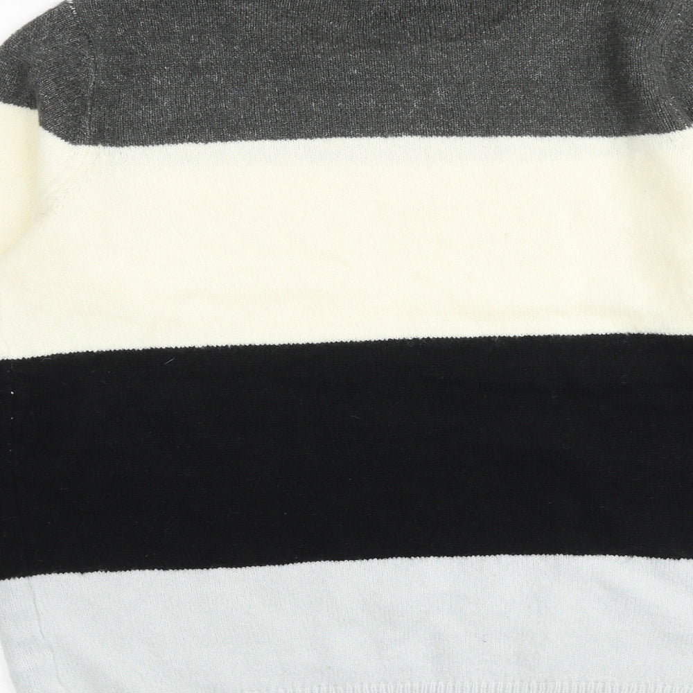 Amara Reya Womens Multicoloured Round Neck Striped Acrylic Pullover Jumper Size L