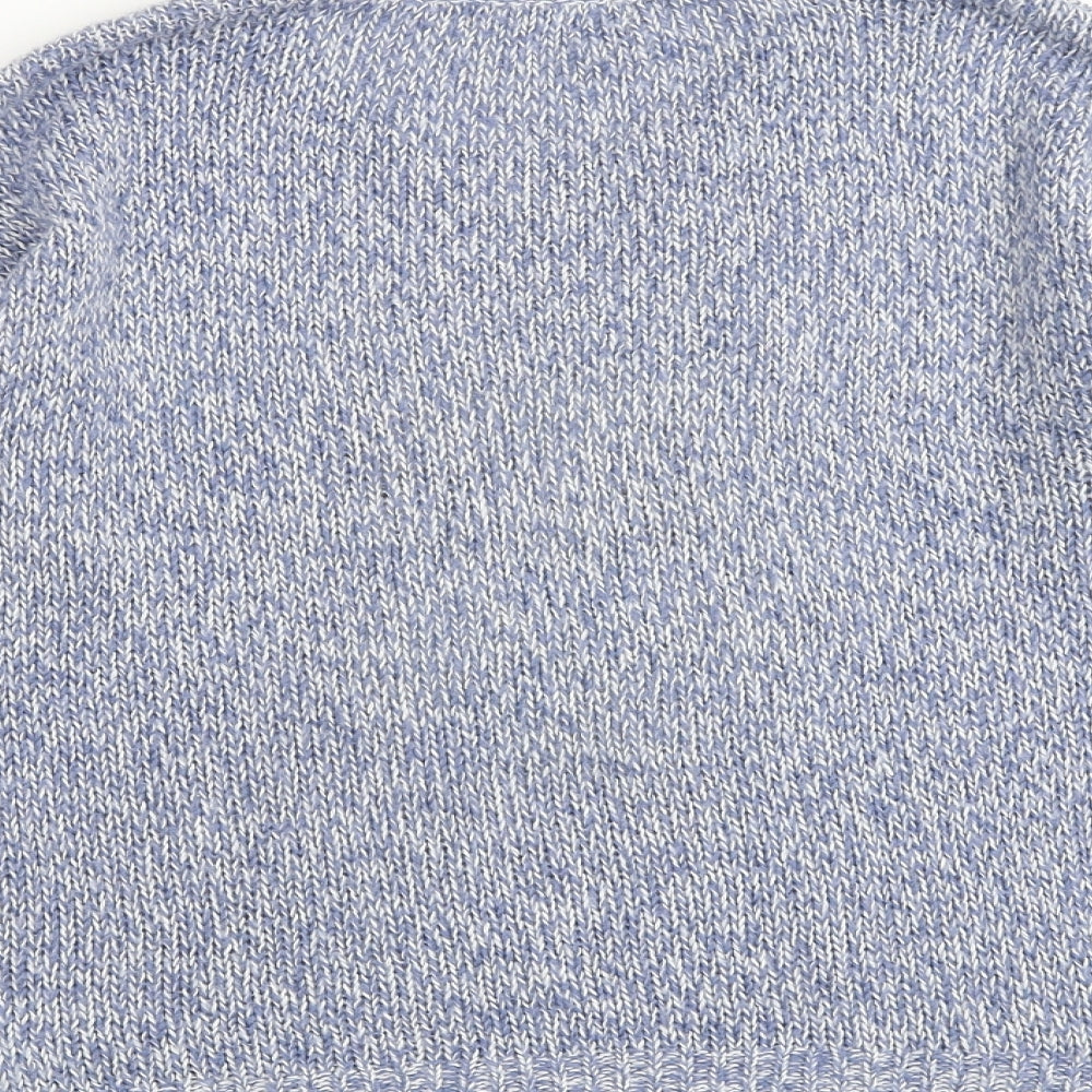 Bonmarché Womens Blue Round Neck Acrylic Pullover Jumper Size S - Owl