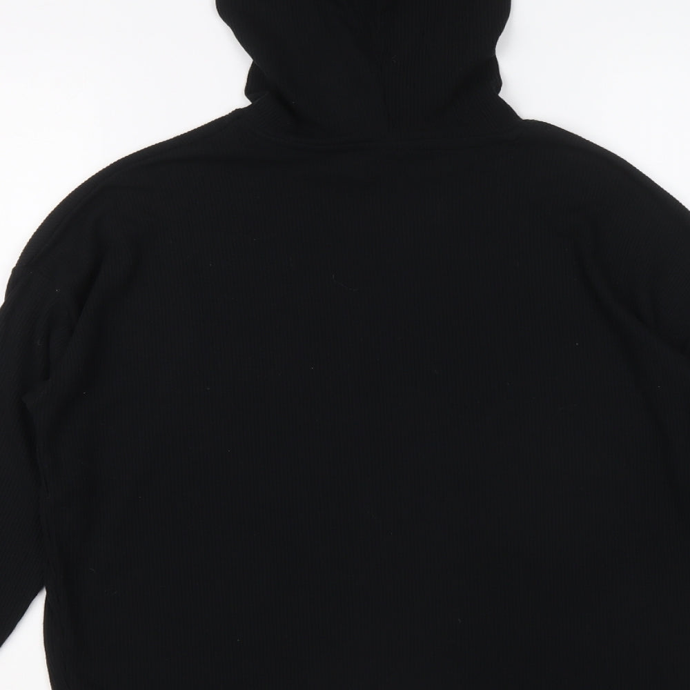 USA Pro Womens Black Polyester Pullover Hoodie Size 8 Pullover
