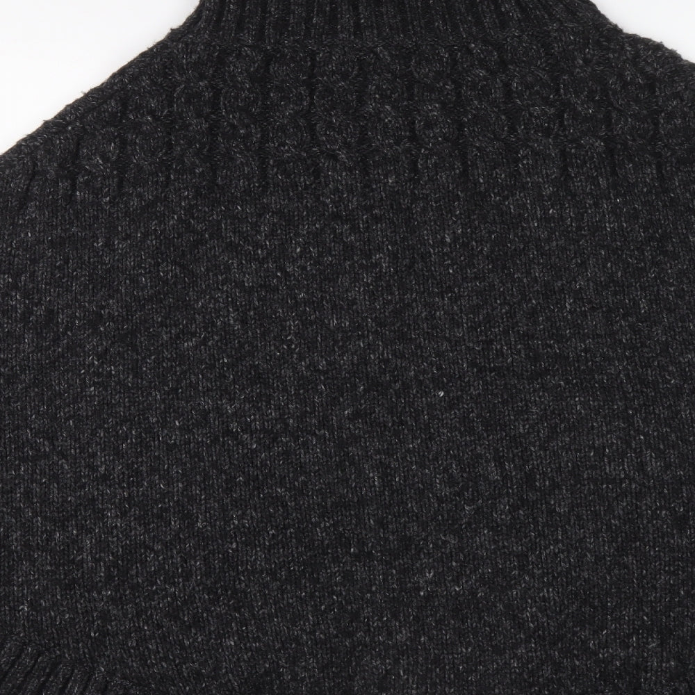 Monoprix Womens Grey Roll Neck Acrylic Pullover Jumper One Size