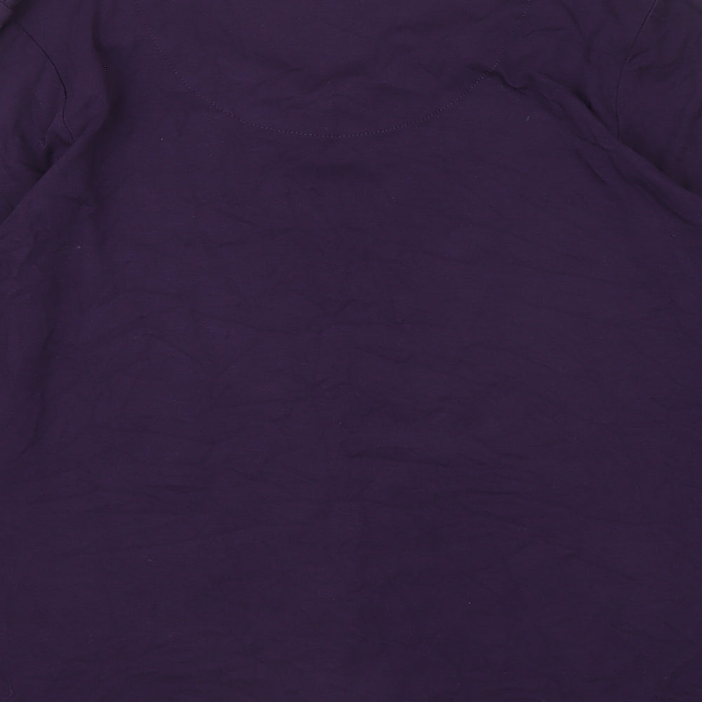 TIGI Womens Purple Viscose Basic Blouse Size 10 Round Neck