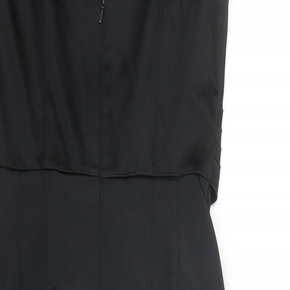 Oasis Womens Black Acetate Shift Size 10 Round Neck Zip