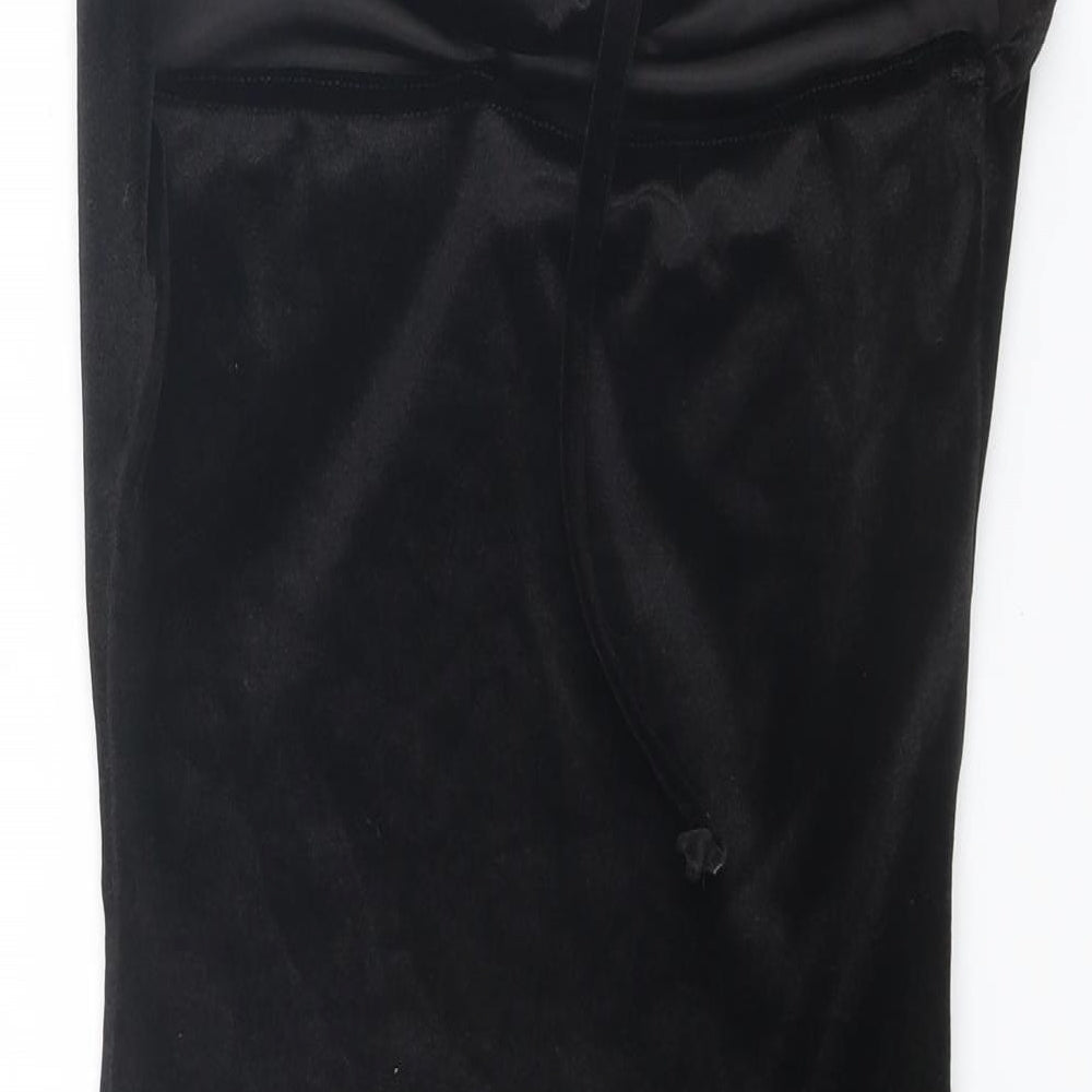 Missguided Womens Black Polyester Slip Dress Size 4 Halter Tie