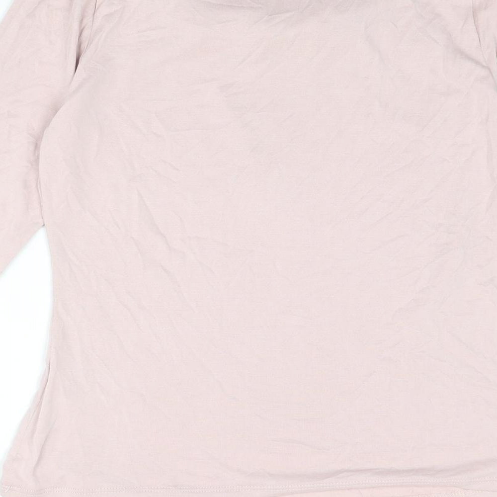 Per Una Womens Pink Modal Basic T-Shirt Size 8 Cowl Neck