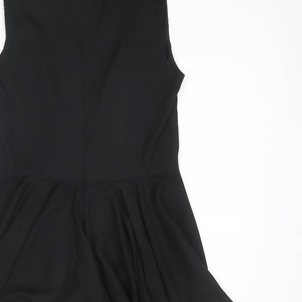 Coast Womens Black Polyester Basic Tank Size 6 Mock Neck