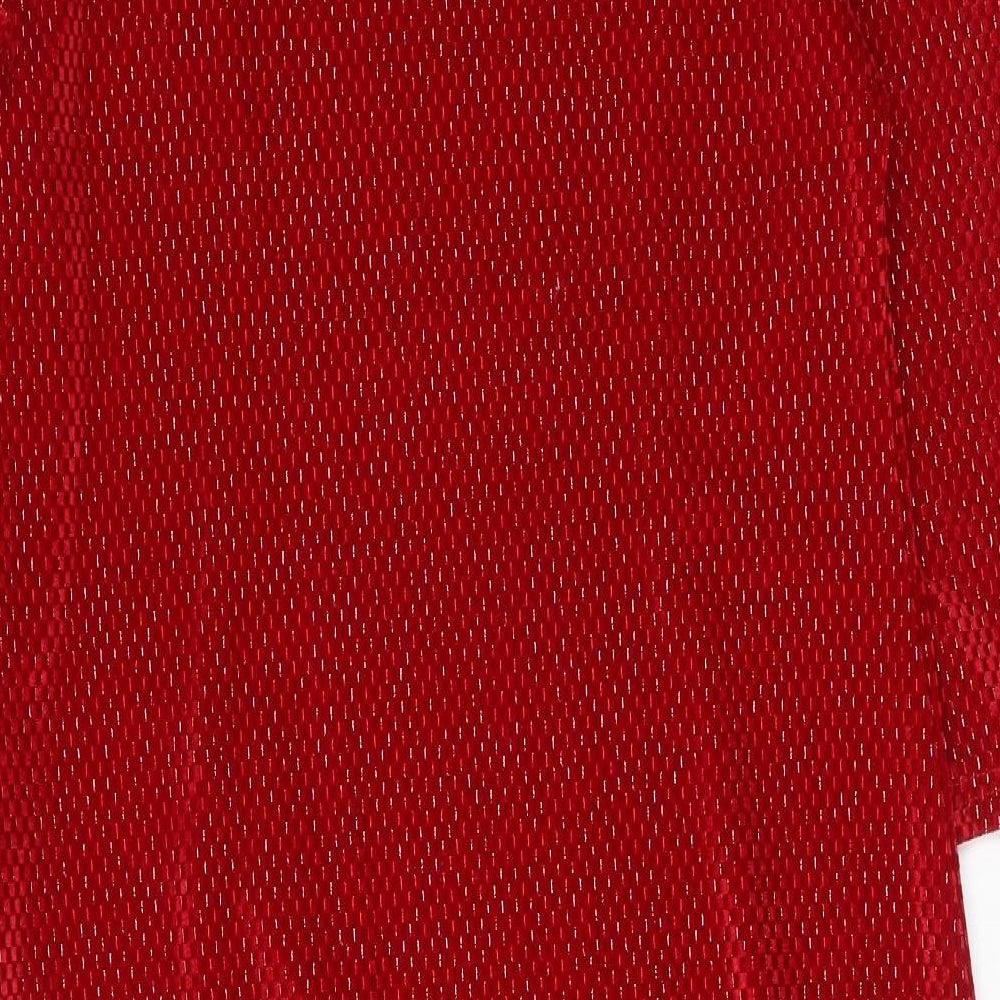 Envy Womens Red Geometric Polyester A-Line Size 14 Round Neck Pullover