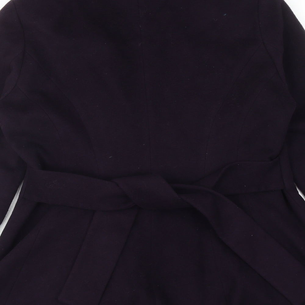Karen Blake Womens Purple Overcoat Coat Size S Button