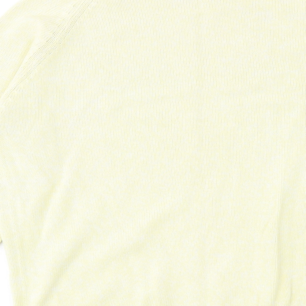 Joie De Vivre Womens Yellow Round Neck Cotton Pullover Jumper Size M