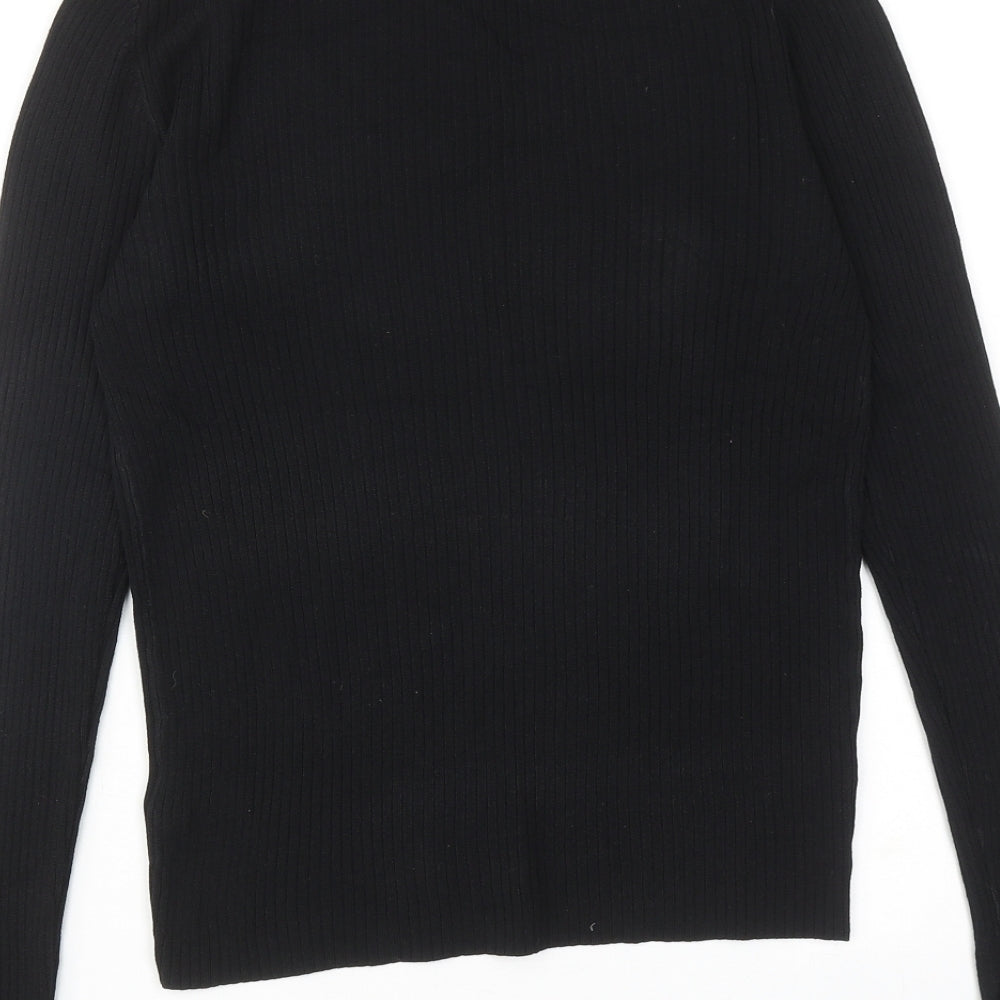ASOS Womens Black V-Neck Viscose Pullover Jumper Size 12