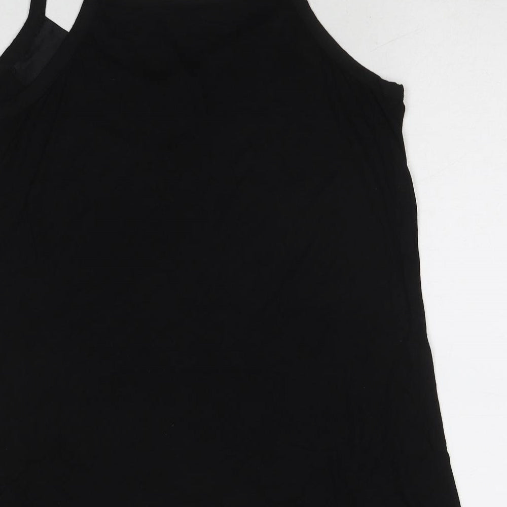 Evans Womens Black Viscose Basic Tank Size 14 V-Neck