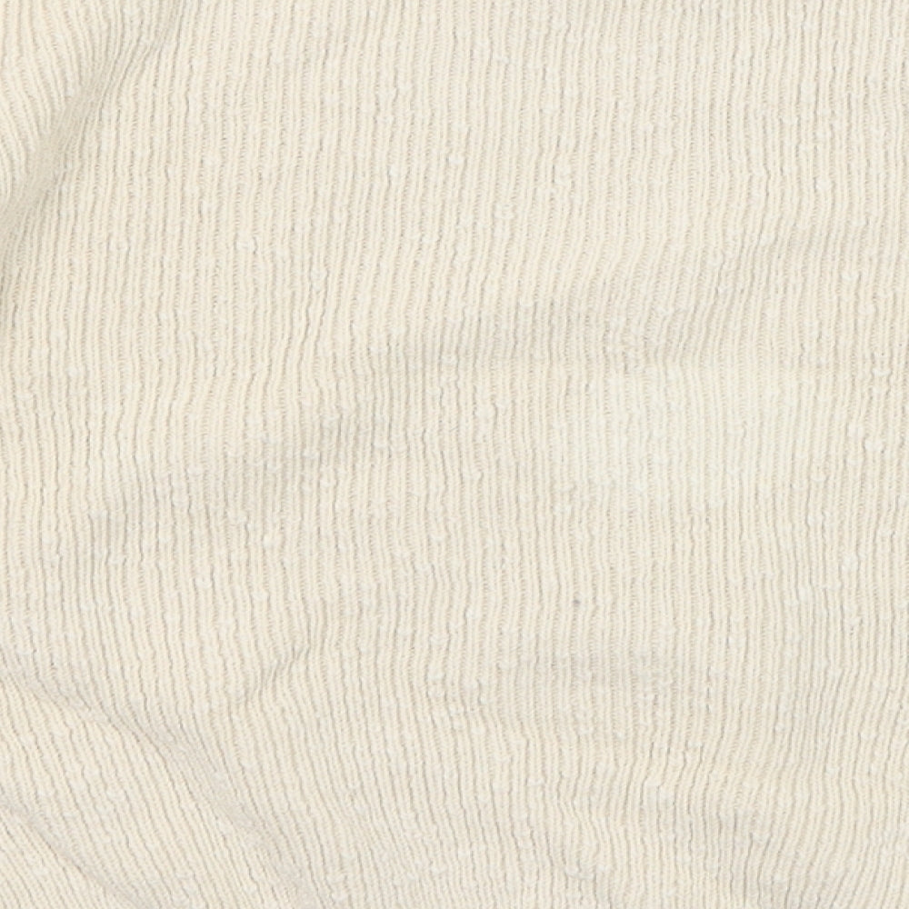 John P Womens Beige Round Neck Acrylic Pullover Jumper Size S