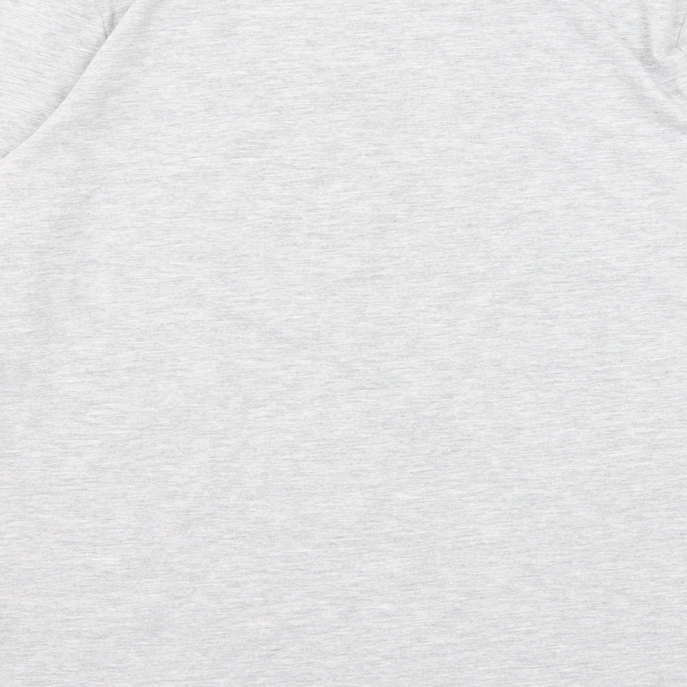 Marks & Spencer Boys Grey Cotton Pullover T-Shirt Size 12-13 Years Crew Neck Pullover - Football