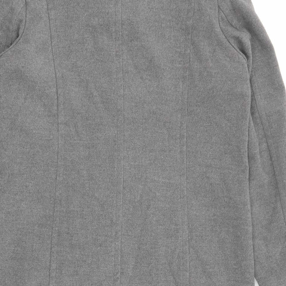 Classic Womens Grey Overcoat Coat Size 14 Zip