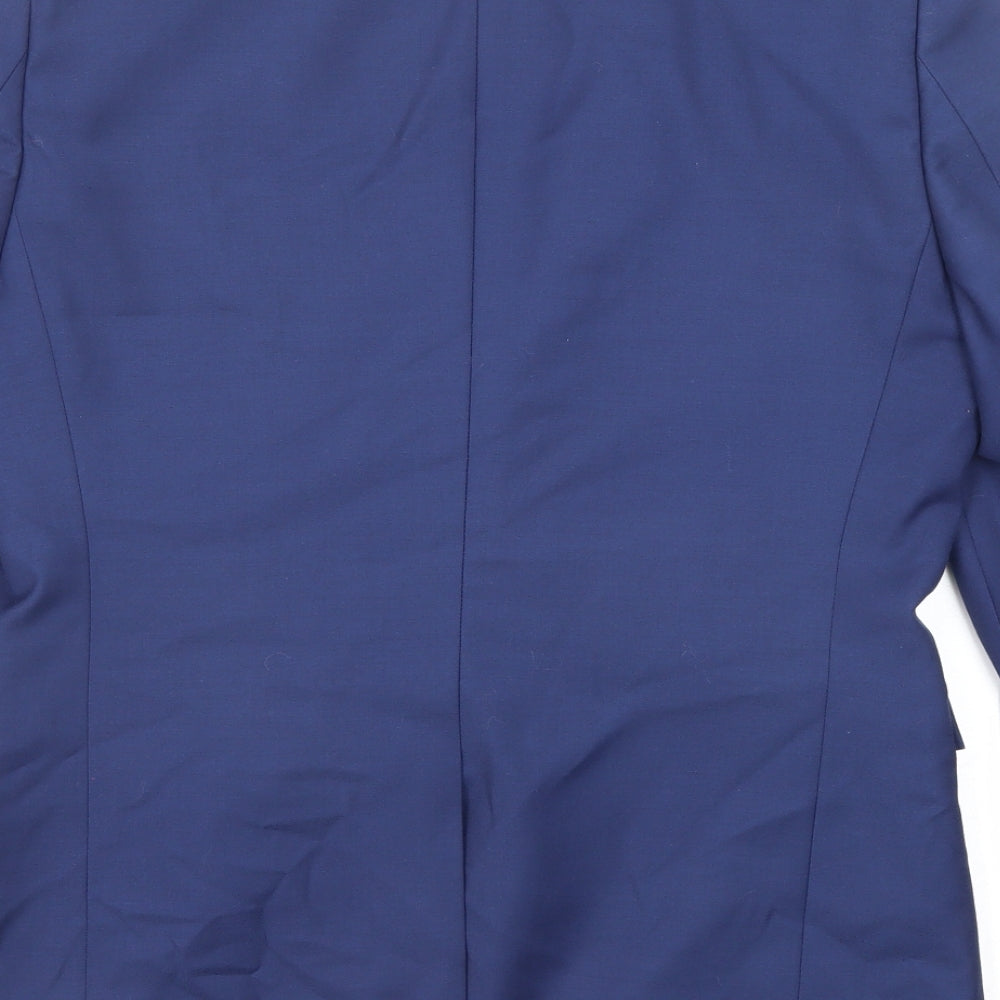 Burton Mens Blue Polyester Jacket Suit Jacket Size 38 Regular