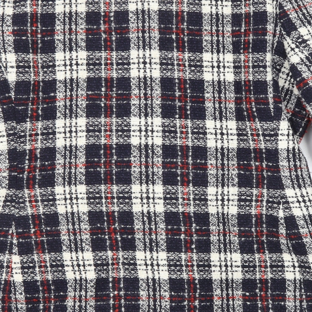 Debenhams Womens Multicoloured Plaid Pea Coat Coat Size 14 Button