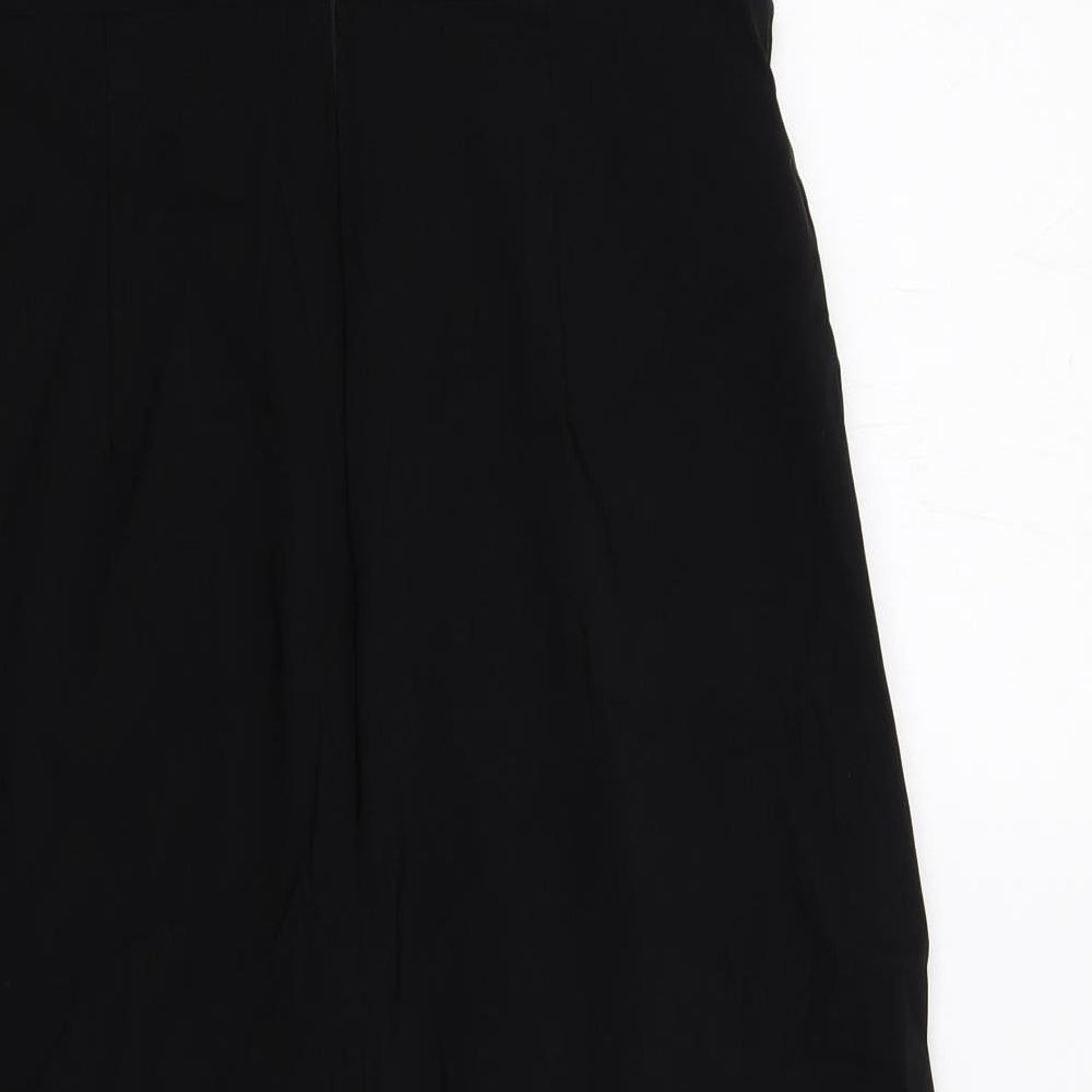 Marks & Spencer Womens Black Viscose A-Line Size 16 Off the Shoulder Zip