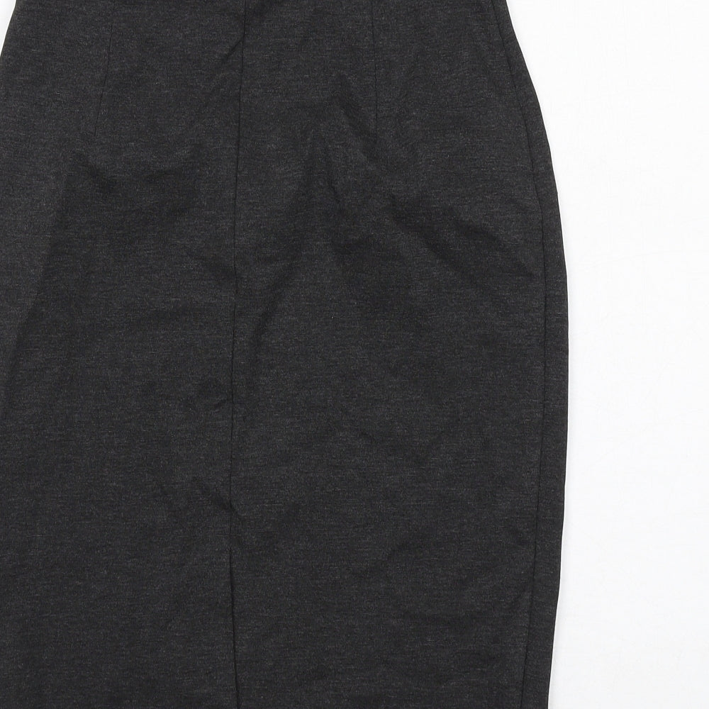 Marks & Spencer Womens Grey Viscose Straight & Pencil Skirt Size 8