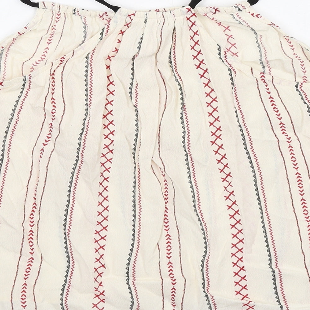 River Island Girls Ivory Geometric Viscose Basic Tank Size 9 Years Halter Pullover