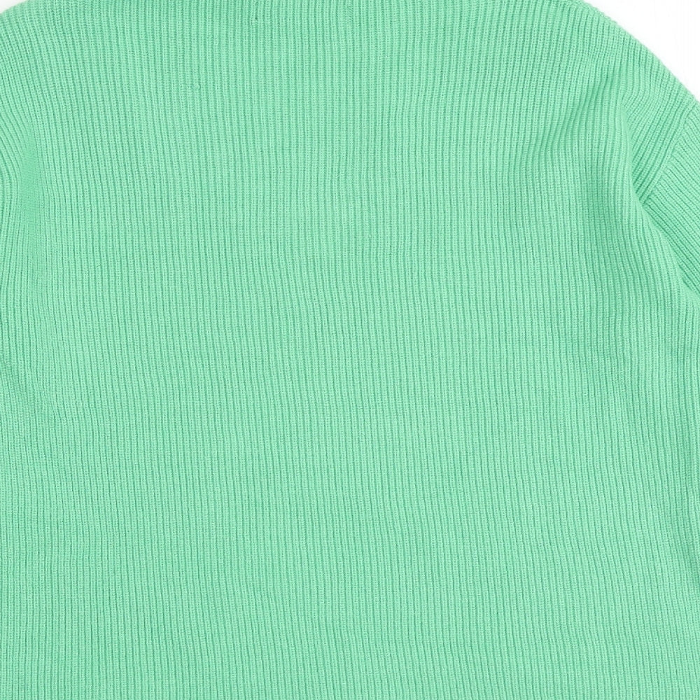 Marks & Spencer Womens Green High Neck Viscose Pullover Jumper Size S