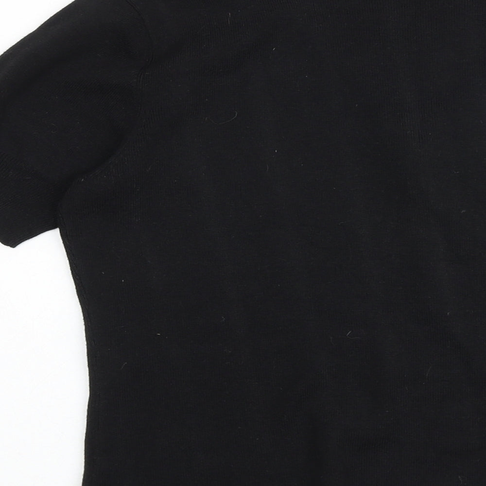 Country Casuals Womens Black V-Neck Viscose Pullover Jumper Size M