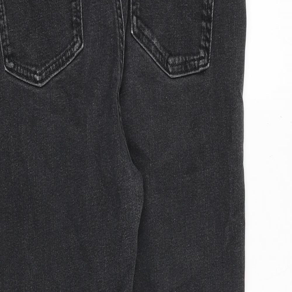 Marks & Spencer Womens Grey Cotton Skinny Jeans Size 12 Slim Zip