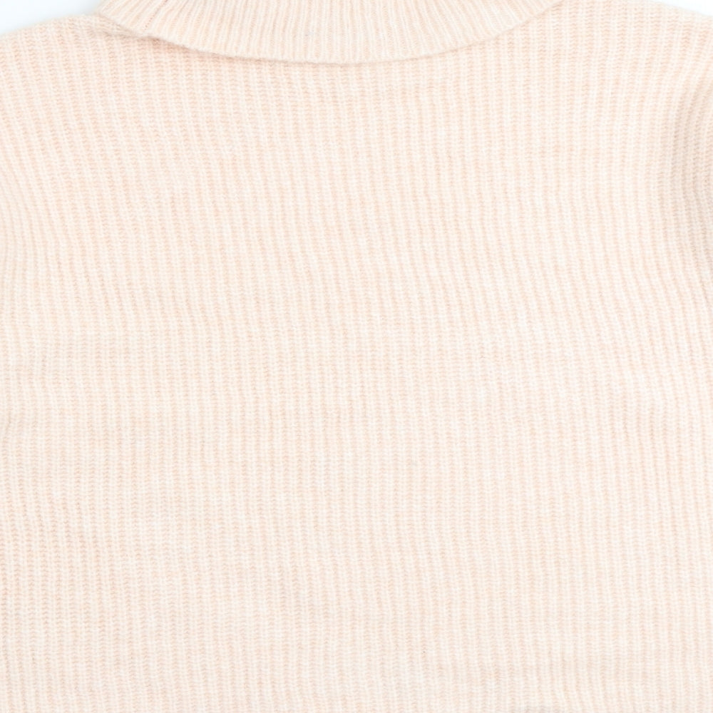 Marks & Spencer Womens Pink Roll Neck Polyamide Pullover Jumper Size L