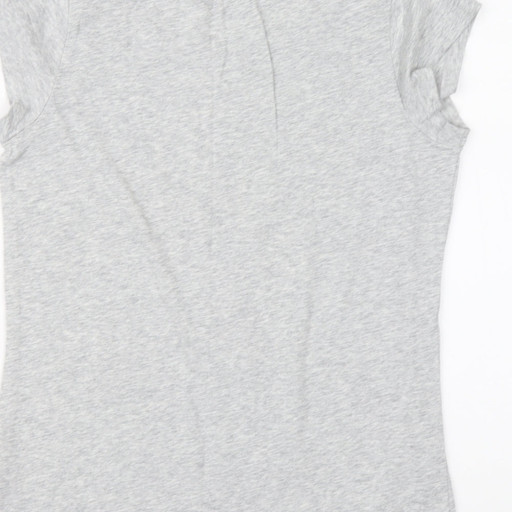South Womens Grey Cotton Basic T-Shirt Size 10 Round Neck - Baby It's Cold Outside Christmas
