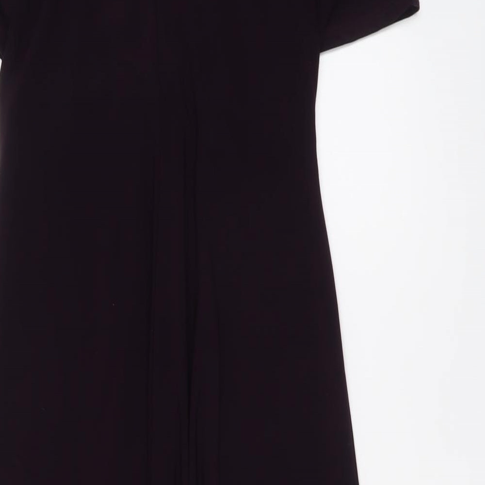 Topshop Womens Purple Polyester Trapeze & Swing Size 10 Round Neck Pullover
