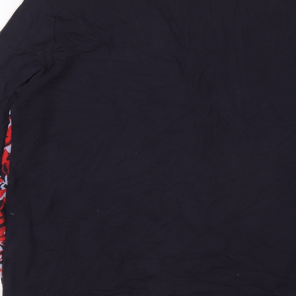 Per Una Womens Blue Floral Polyester Basic Blouse Size 12 V-Neck