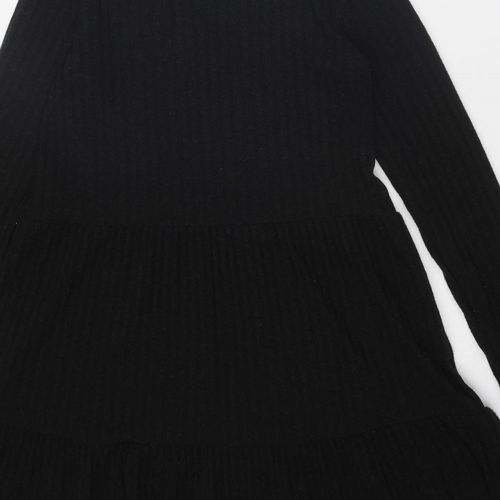 VILA Womens Black Polyester Jumper Dress Size S Boat Neck Pullover