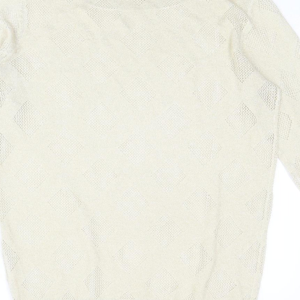 Kiabi Womens Gold Round Neck Acrylic Pullover Jumper Size M