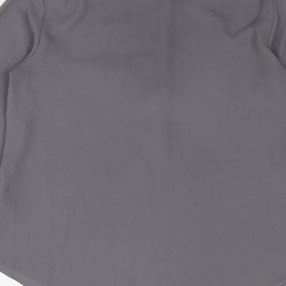 Dorothy Perkins Womens Grey Polyester Basic Blouse Size 6 Collared