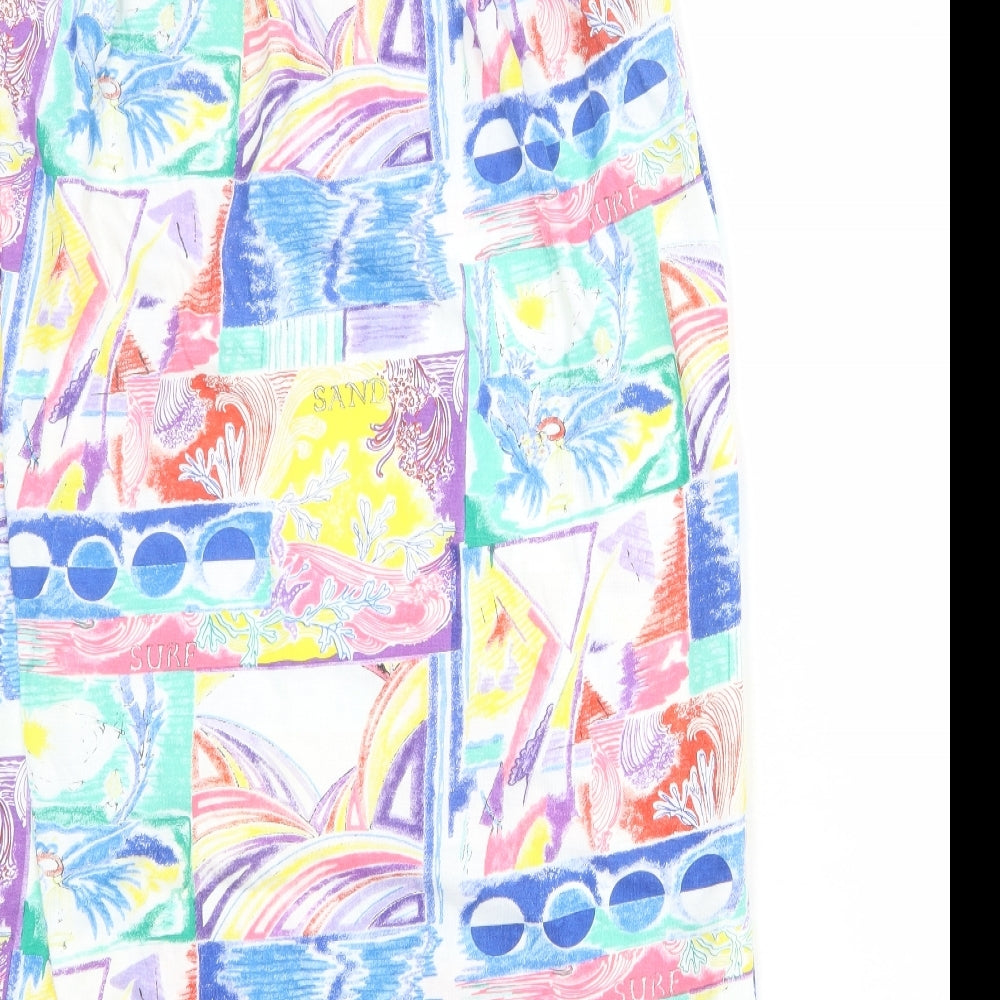 Emreco Womens Multicoloured Geometric Polyester A-Line Skirt Size 12