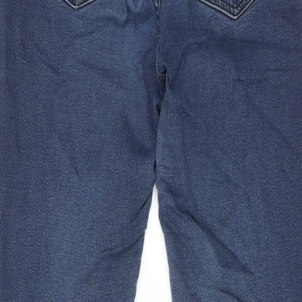 Marks & Spencer Womens Blue Cotton Skinny Jeans Size 10 Regular Zip