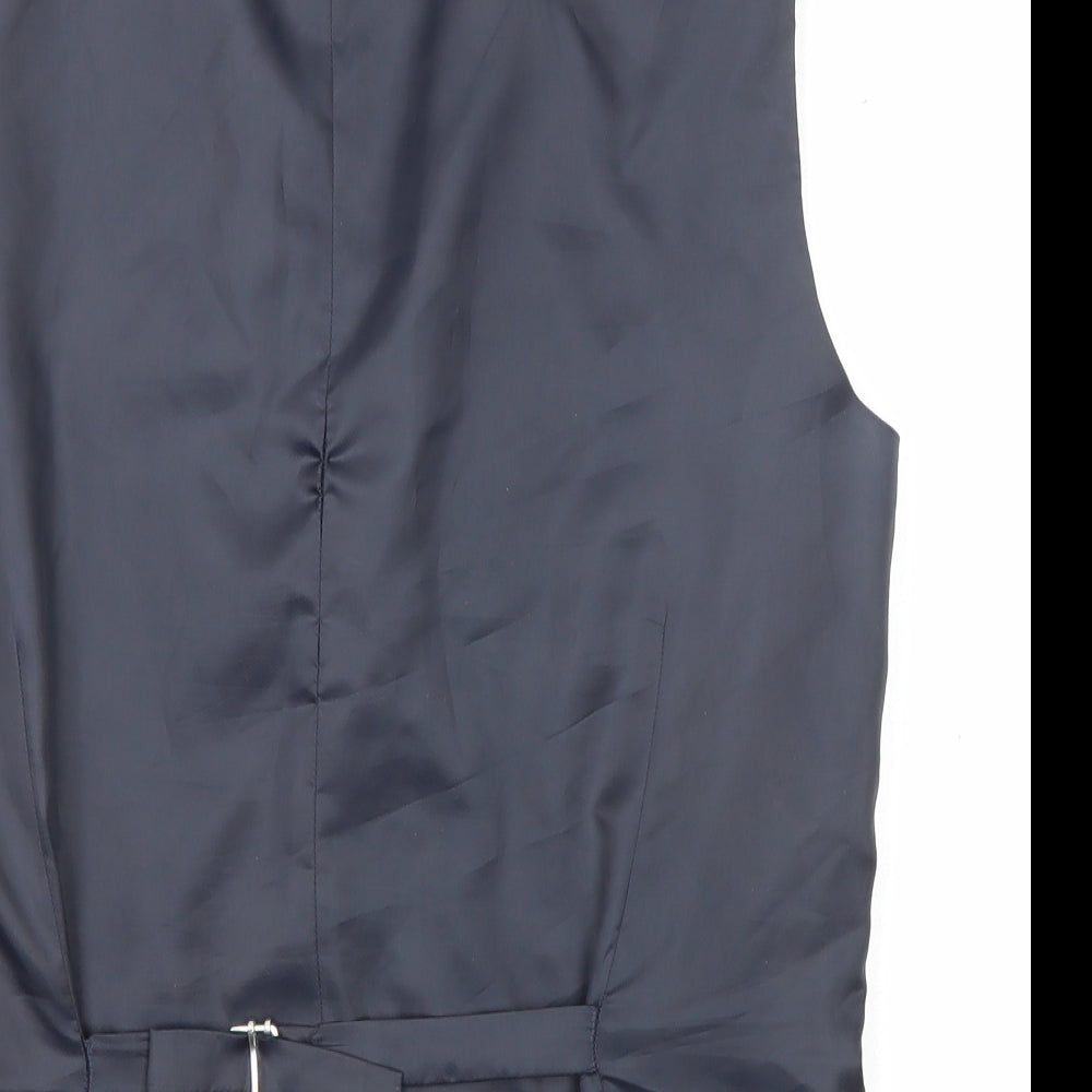 NEXT Mens Black Polyester Jacket Suit Waistcoat Size 38 Regular