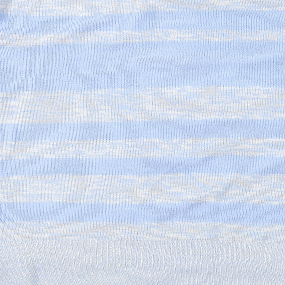 Capsule Womens Blue Round Neck Striped Acrylic Pullover Jumper Size S