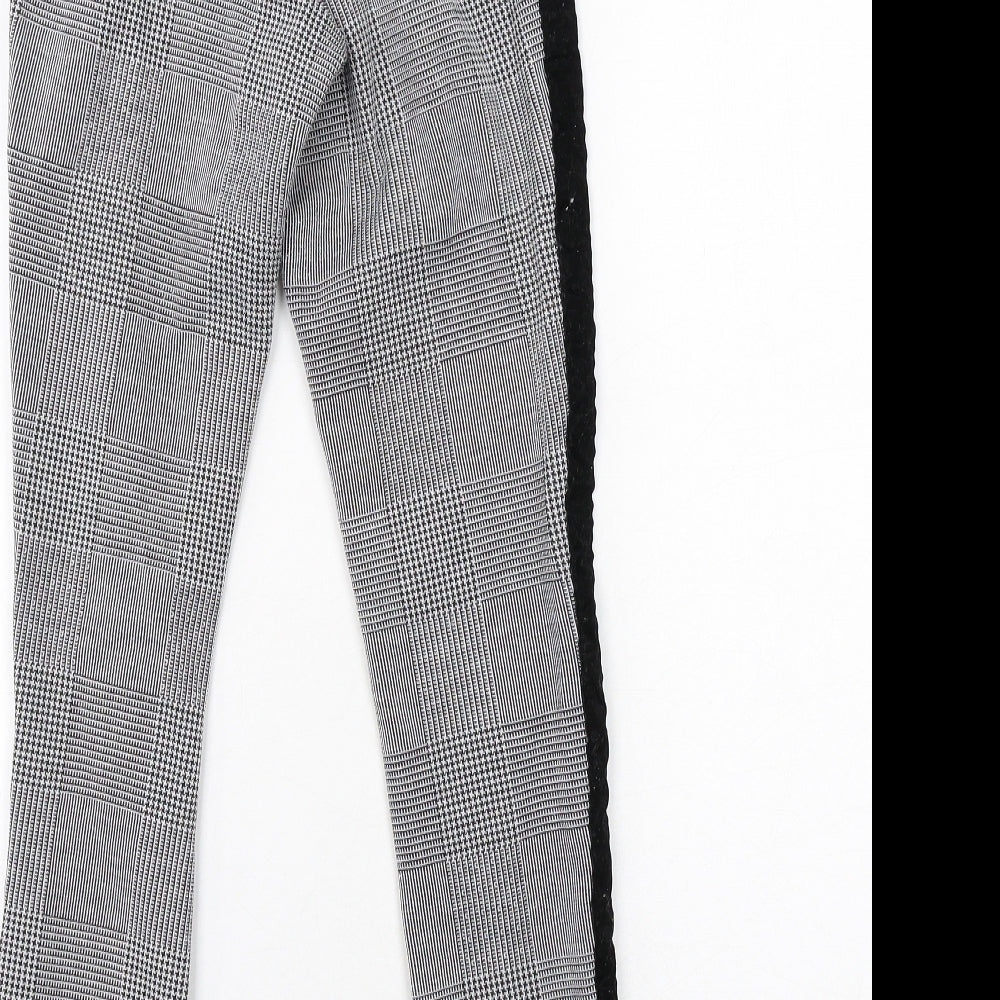 ASOS Womens Grey Plaid Polyester Trousers Size 4 Regular