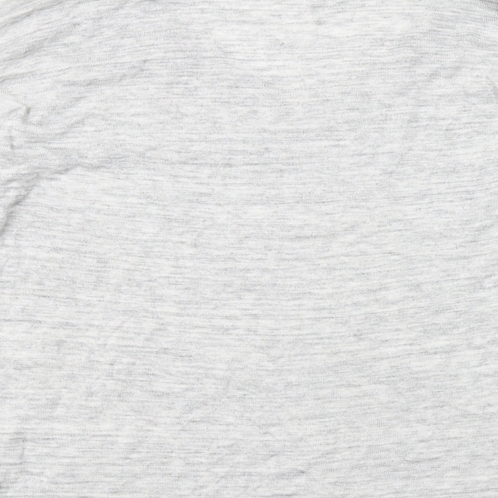 H&M Womens Grey V-Neck Viscose Pullover Jumper Size L