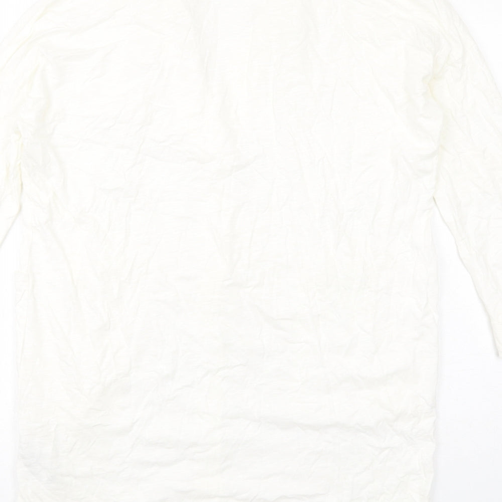 ASOS Womens Ivory Cotton Shirt Dress Size 4 Collared Pullover
