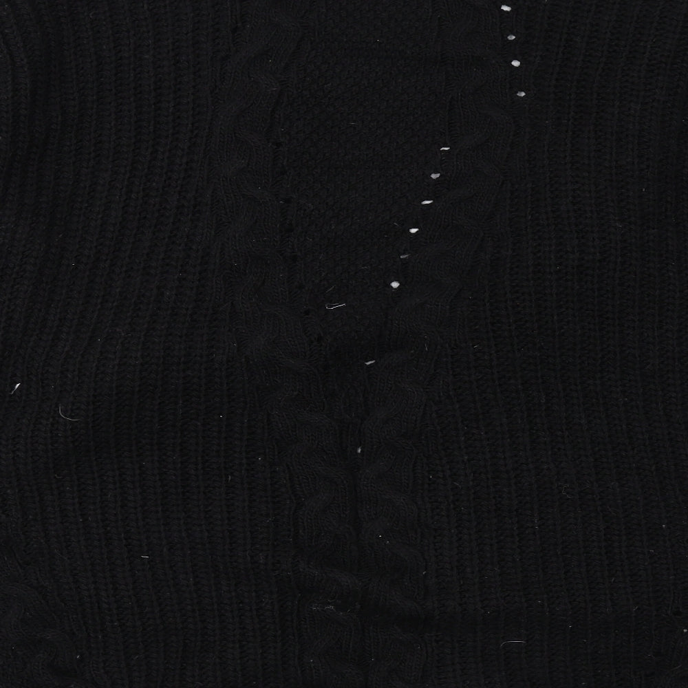Lipsy Womens Black V-Neck Acrylic Cardigan Jumper Size 10